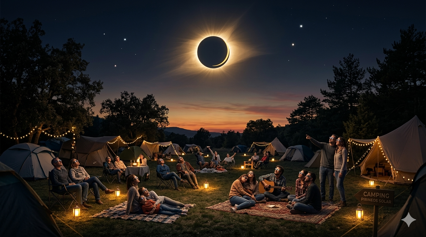 Experiencia eclipse en camping